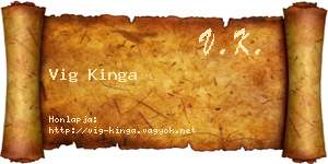 Vig Kinga névjegykártya