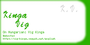 kinga vig business card